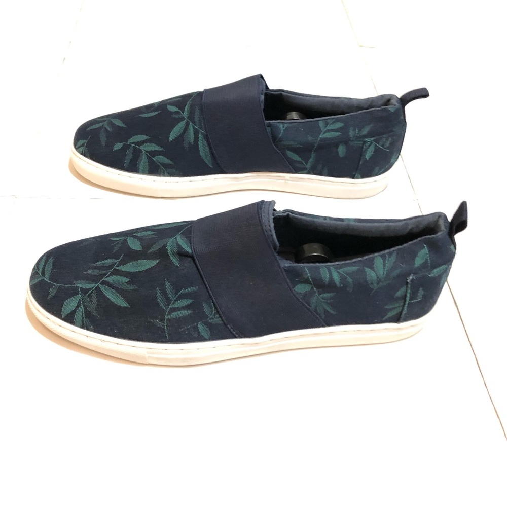 Men's Blue Canvas Slip On Sneakers - Picture 5 of 8